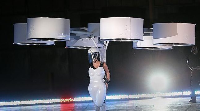 lady gaga flying dress