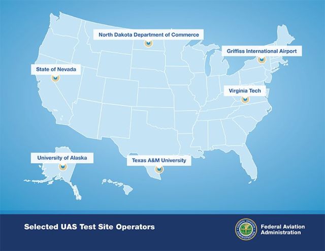 faa uas test sites