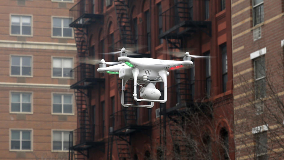 Camera Drone Flown By Wilson Flies Near The Scene Where Two Buildings ...